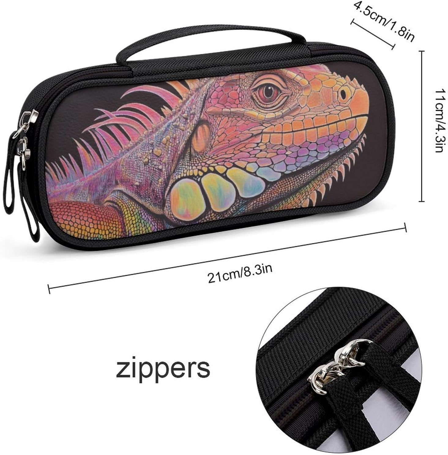 Colorful Lguana Makeup Bag Cosmetic Toiletry Pouch Purse image 2