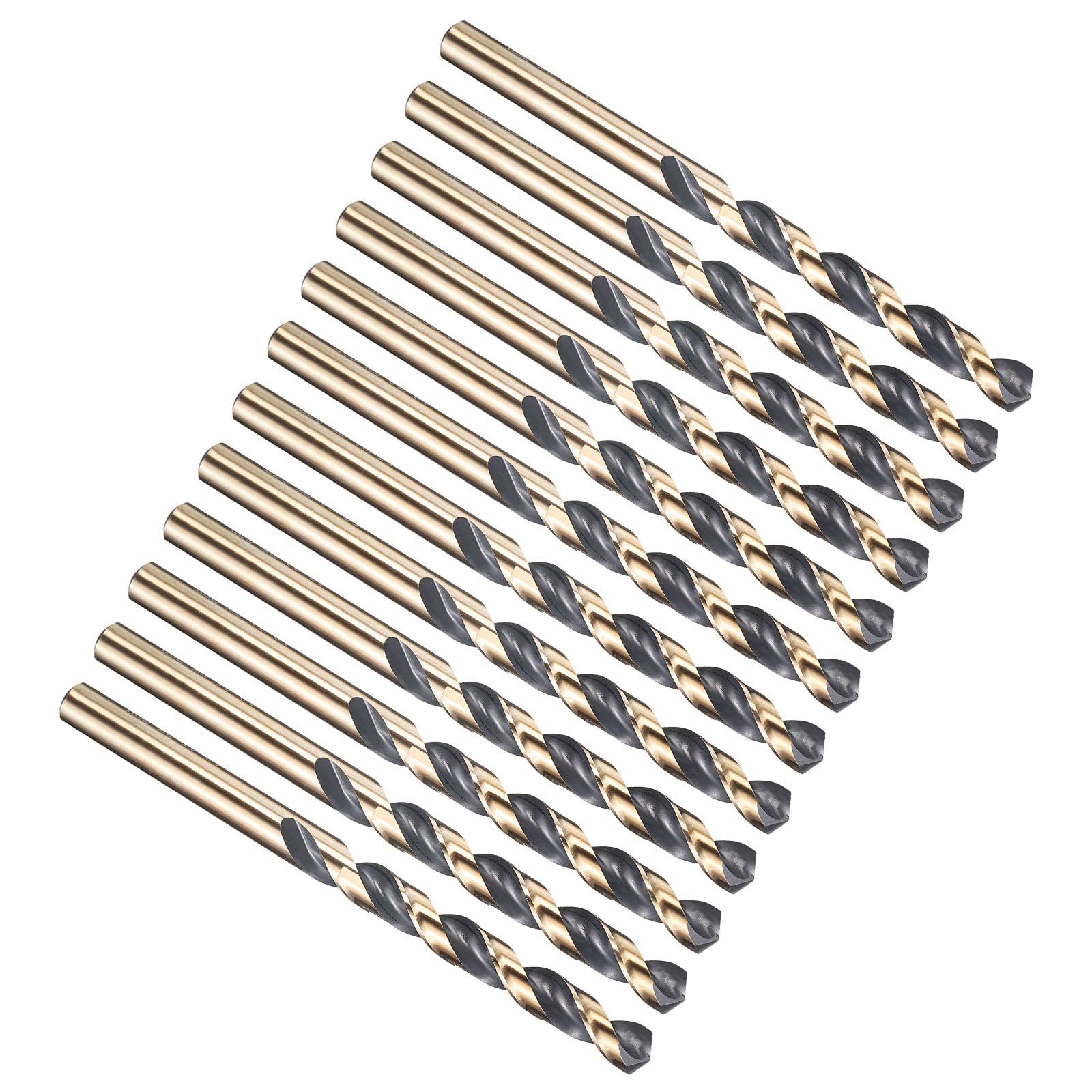 PATIKIL 9.5mm Drill Bit 1/4", Jobber Straight Shank M2 High-Speed Steel 135° for Stainless Steel Hard Metal - 12 Pack