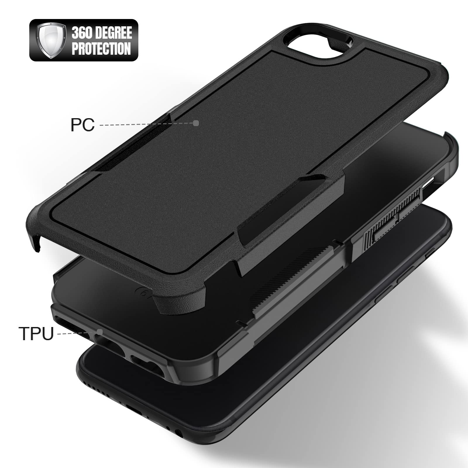 JETech Cover per iPhone 12/12 Pro 6,1 Pollici con 2 Pezzi Pellicola Protettiva in Vetro
