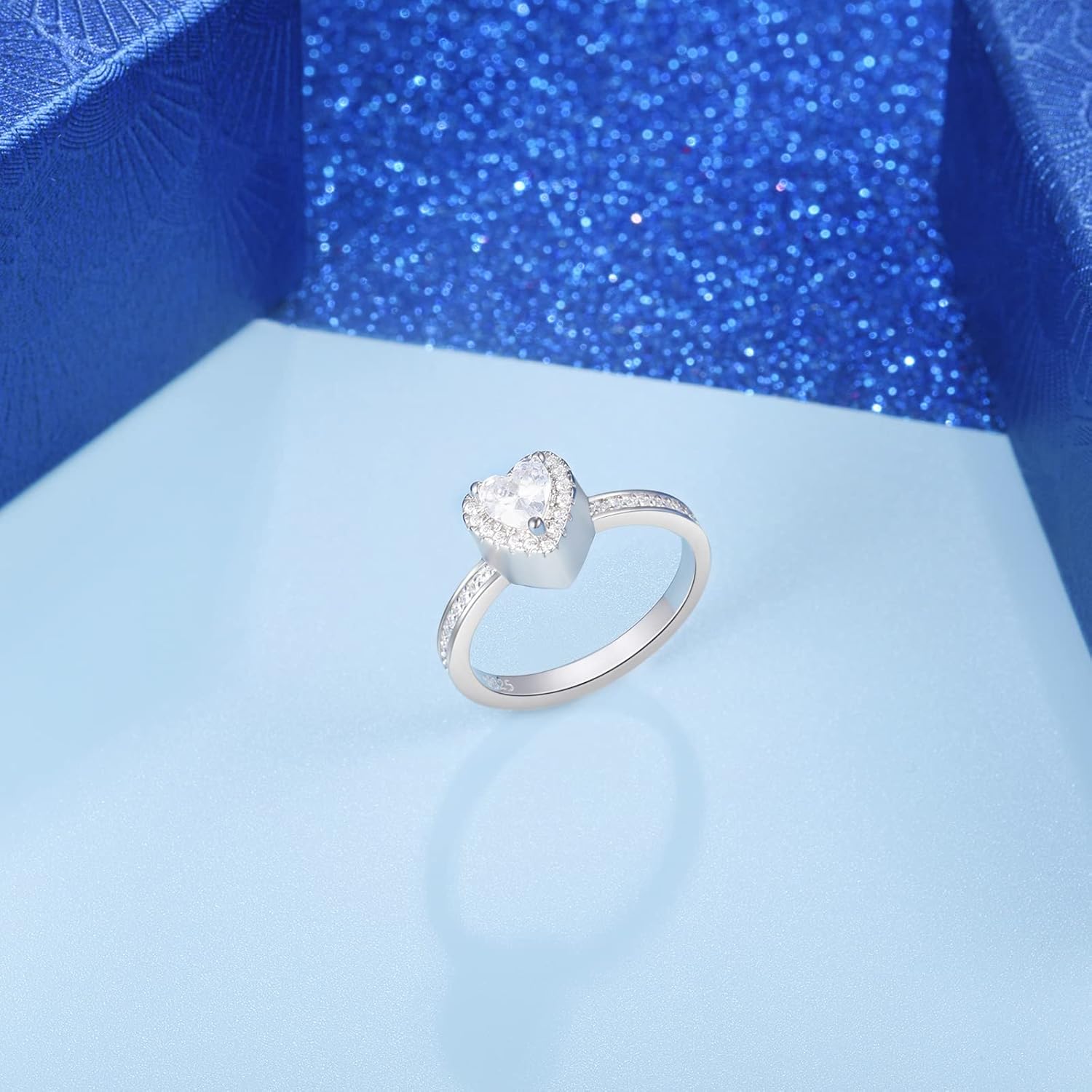 Sterling Silver Urn Ring Cremation Jewelry for Ashes Heart CZ Memorial Cremation Ring Bereavement Keepsake Jewelry for Ashes of Loved Ones - Image 4