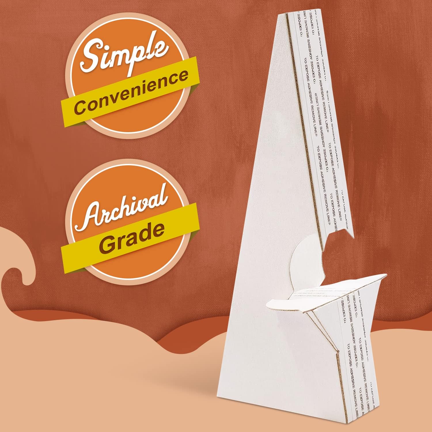Golden State Art, Cardboard Easel Back, Self Stick Stand, Archival Quality Acid-Free, 7 Inch Double Wing, Display Signs Pictures Brochures Posters Photographs and Document (Pack of 50) White