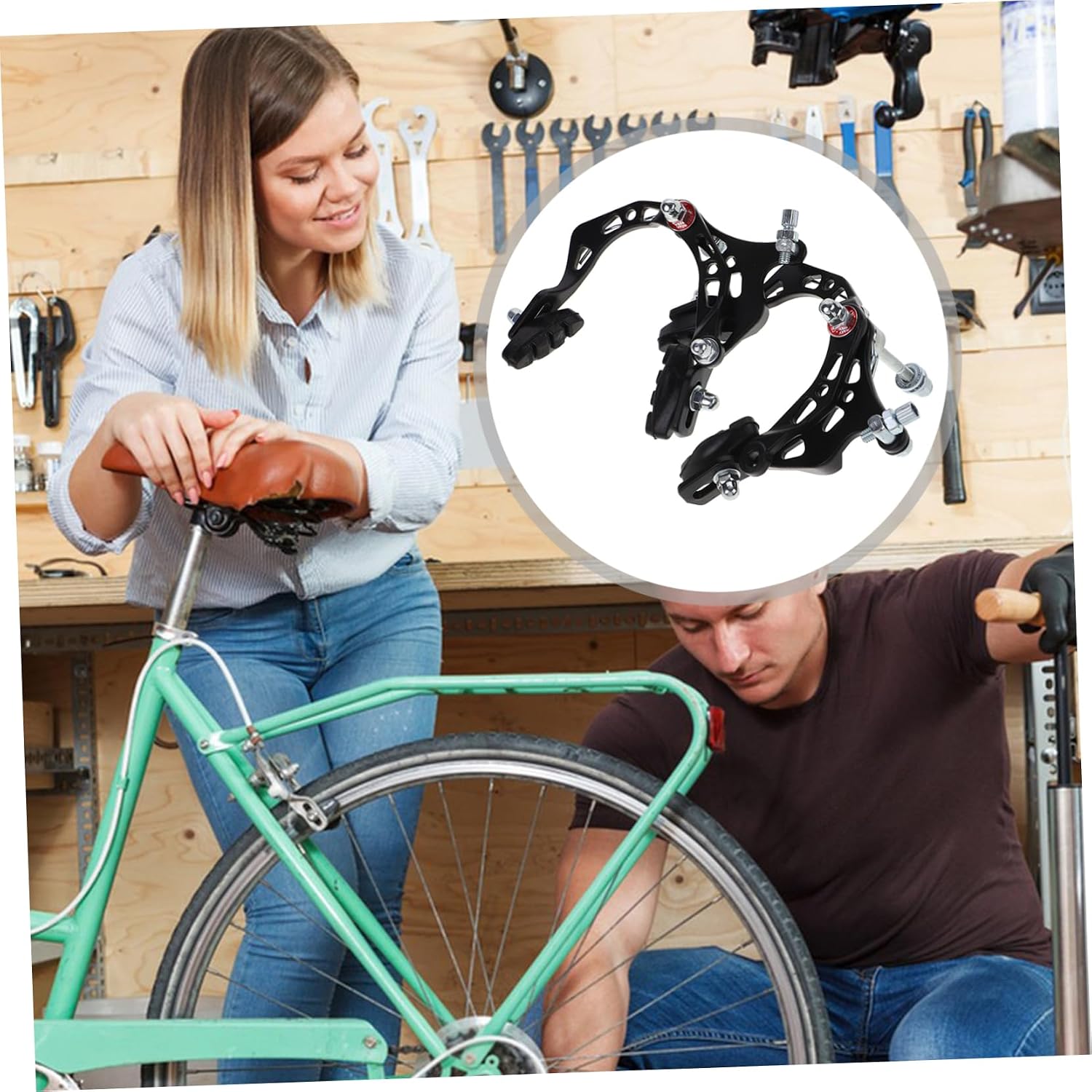 2pcs Aluminum Alloy Bike Brake Calipers Replacement Pads for Front Rear Bicycle Brakes Professional Cycle Bike Accessories