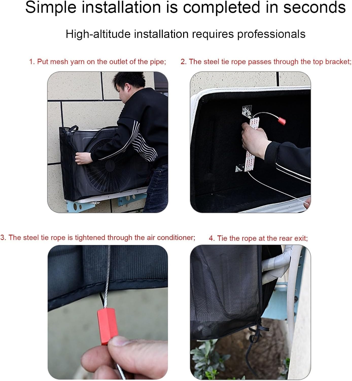 38.5inX19.7in Air Conditioner Sun Shade Cover, Dustproof Waterproof Outdoor Window AC Units Protection Cover, With Black Protective Net