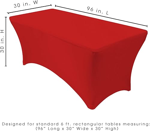 Miniatura 77 de YOUR CHAIR COVERS - Paquete de 2 manteles de mesa elásticos de elastano para mesas rectangulares de 6 pies, 72 pulgadas de largo x 30 pulgadas