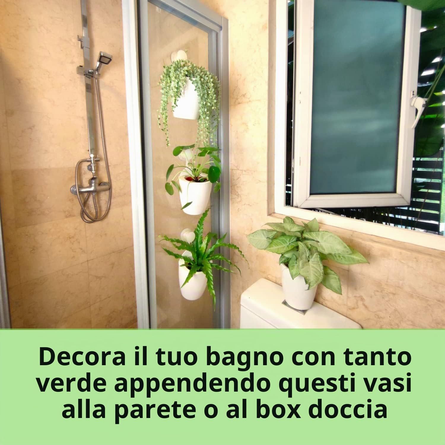 LáLáGreen - Fioriere da parete per piante da interno, confezione da 10, vaso in plastica autoirrigante da 12,7 cm, sistema di fioriere da parete, alla moda, per erbe aromatiche, bianco