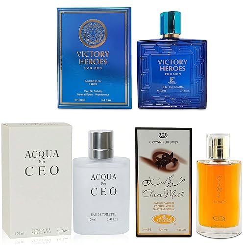 Vista 98 de Paquete de 3 perfumes de colonia azul para hombre, serie Eau de Parfume en espray con aroma floral amaderado y afrutado, set de regalo de perfume