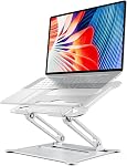 Urmust Support portable réglable avec 360° Base tournante, ergonomique pliable & Riser portable pour ordinateur portable, compatible avec MacBook, Dell, HP, Lenovo, et autres ordinateurs portables de 10 à 17 pouces (argent)