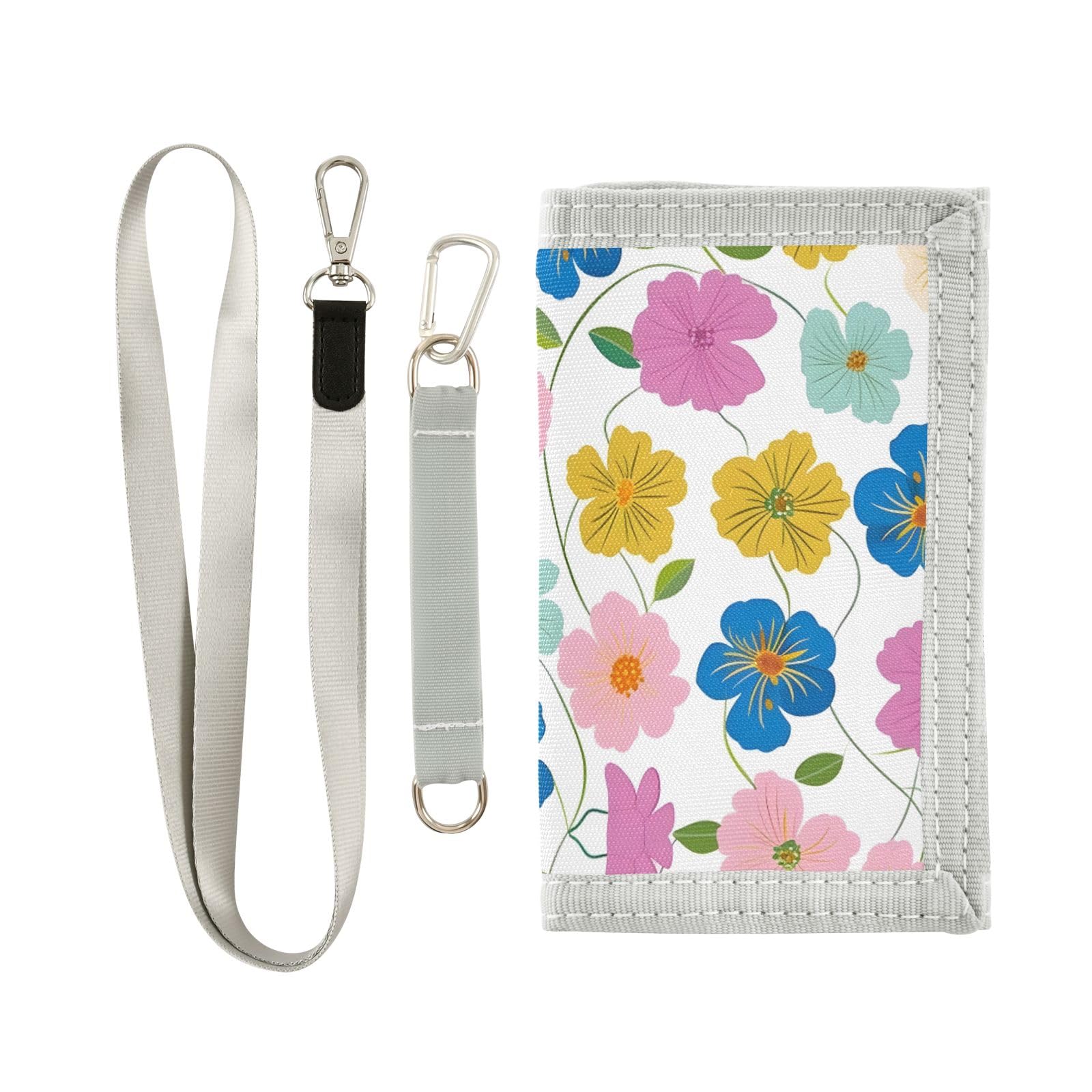 ALAZA Kids Wallets for Boys Girls Toddler Trifold Wallet Children Small Pink Blue Flower with Zipper Coin Pocket