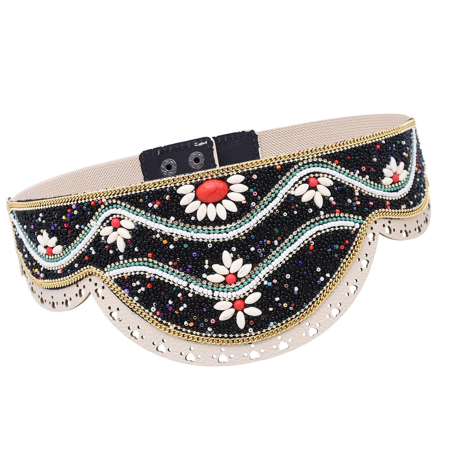 Kalttoy Women's A Multicolored Bead Waist Cincher Handwoven Jewelry Djustable Length For Beach Parties Nd Daily Styling Ethnic Beaded Flower Waist Chain