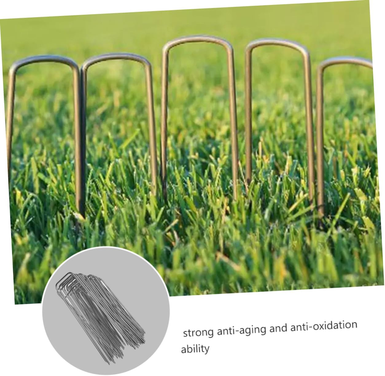 Nails for Wood,50pcs U Shaped Garden Pile Nails Lawn Fixing Stakes for Weed Fabric Turf Garden Edges Durable Ground Anchors with Design for Enhanced Soil Tension