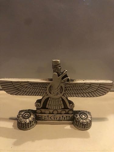 Farvahar foruhar zartosht estatua hecha a mano ahura Mazda bonito regalo, marfil, 5" x 3"