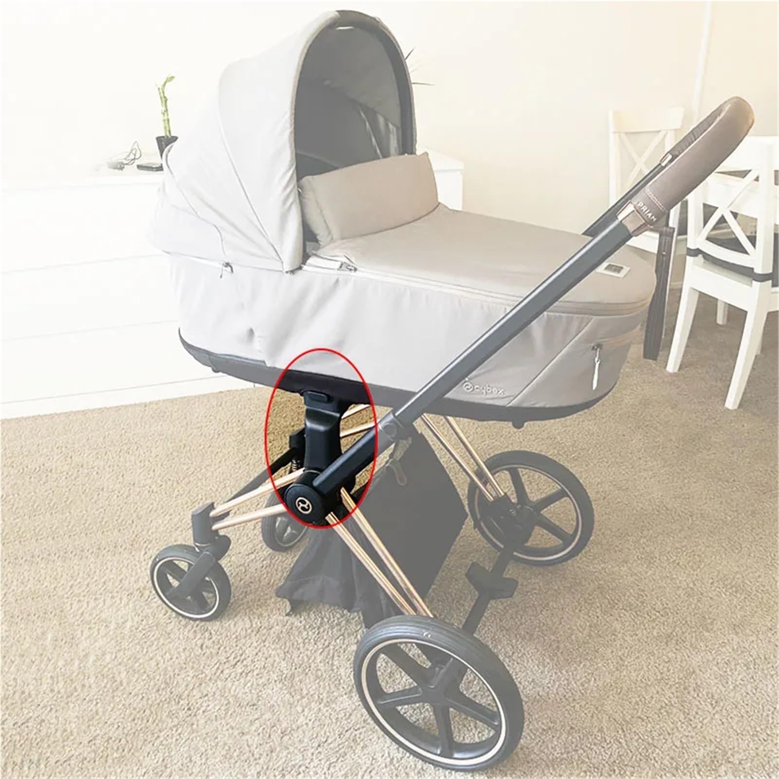 Baby Buggy Adapter Compatible with Cybex Priam 3/4 JSW Pushchair and Aton Cloud Q/Z Car Seat Converter Stroller Basket Connector : Baby