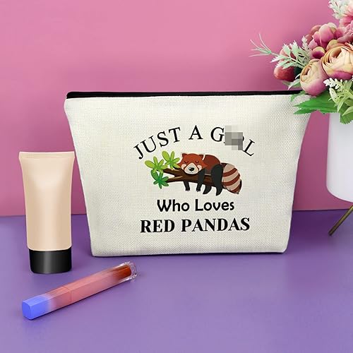 Miniatura 2 de Sazuwu Regalos para amantes de los animales, bolsa de maquillaje para mujer, Solo una chica que ama a los pandas rojos