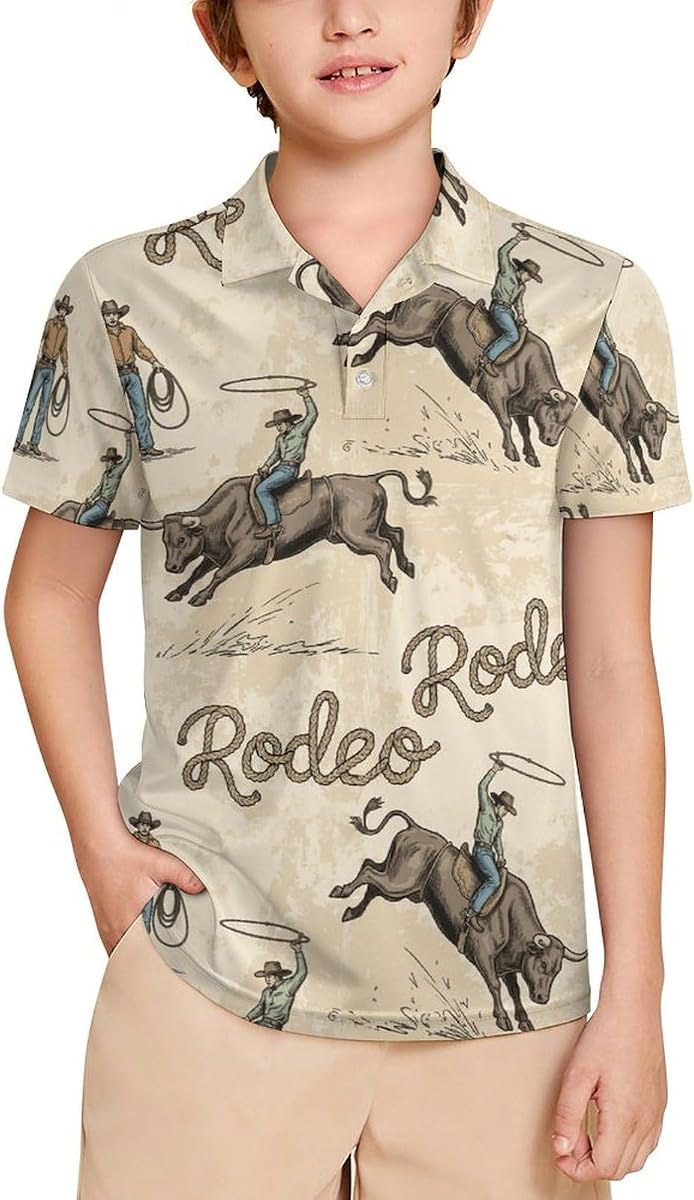 Boys' Polo Shirt Short Sleeve Moisture Wicking Golf Shirt,Quick Dry Stretch Active Top for Sports & School