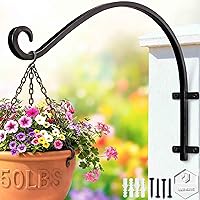 Vista 12 de Soporte resistente para colgar plantas: 2 paquetes de soporte de metal para plantas colgantes de 16 pulgadas, capacidad de peso de 80 libras