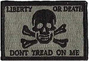 Liberty Or Death Skull & Bones Tactical Patch - ACU/Foliage