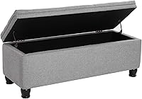 Vista 9 de SONGMICS Storage Ottoman, Storage Bench, Tufted Entryway Bedroom Bench, 17.7 x 46.5 x 17.7 Inches, Hinges Easy Lid Operation, Wooden Legs