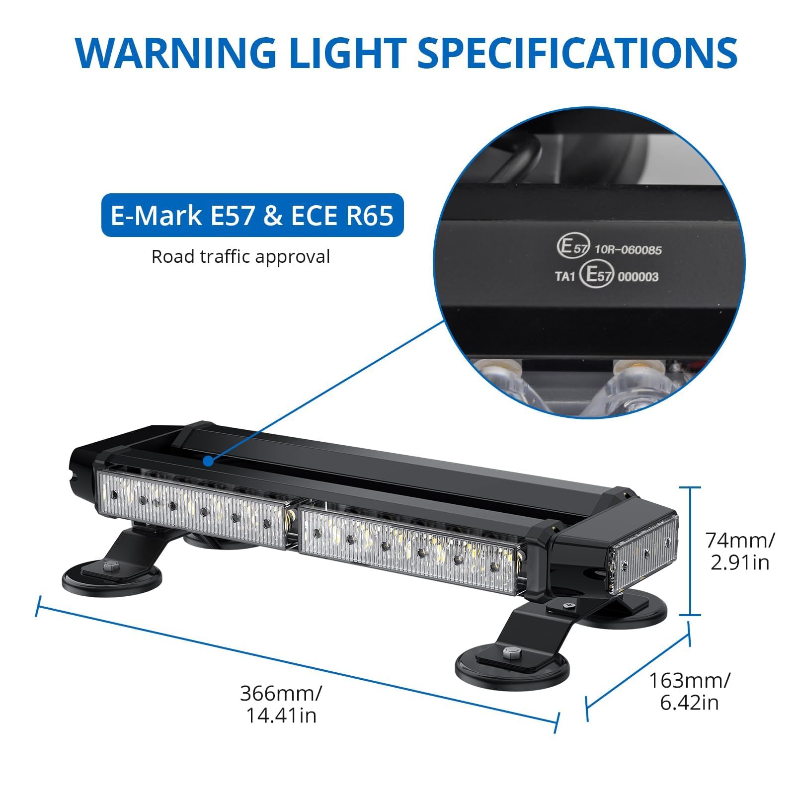 30LED migające światła awaryjne z czarnym metalowym uchwytem, magnetyczny pasek LED z kablem 5 m, 12/24 V, IP65 i 7 trybami pamięci, uniwersalny do ciężarówek, traktorów przyczep kempingowych