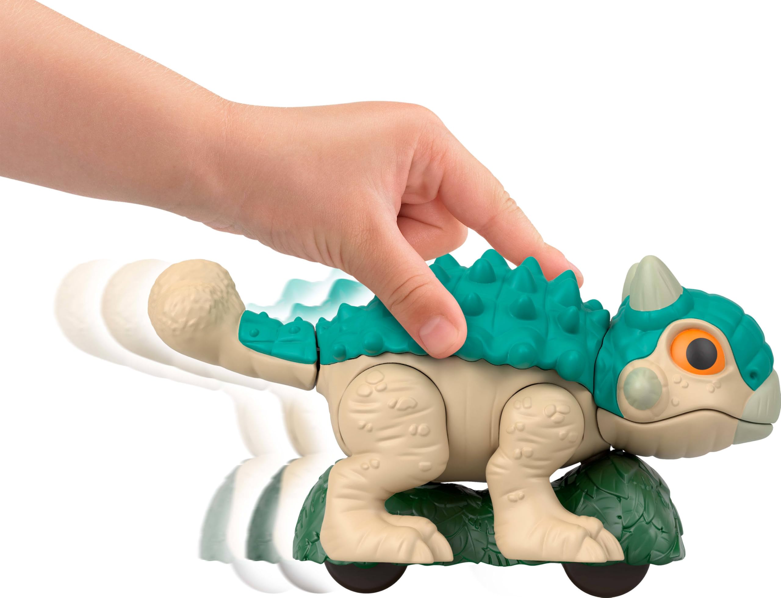 Fisher-Price Imaginext Jurassic World Dinosaur, Ankylosaurus Push-Toy with Rolling Wheels & Wiggling Motion, 5.5 Inches Tall - Image 3