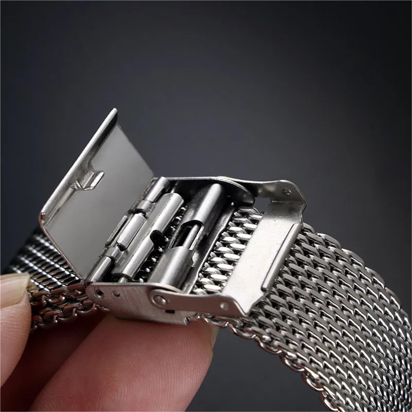 1,0-Mesh-Milanaise-Armband für 3 mm Dicke Edelstahl-Uhrenarmbänder 18/20/22/24 mm