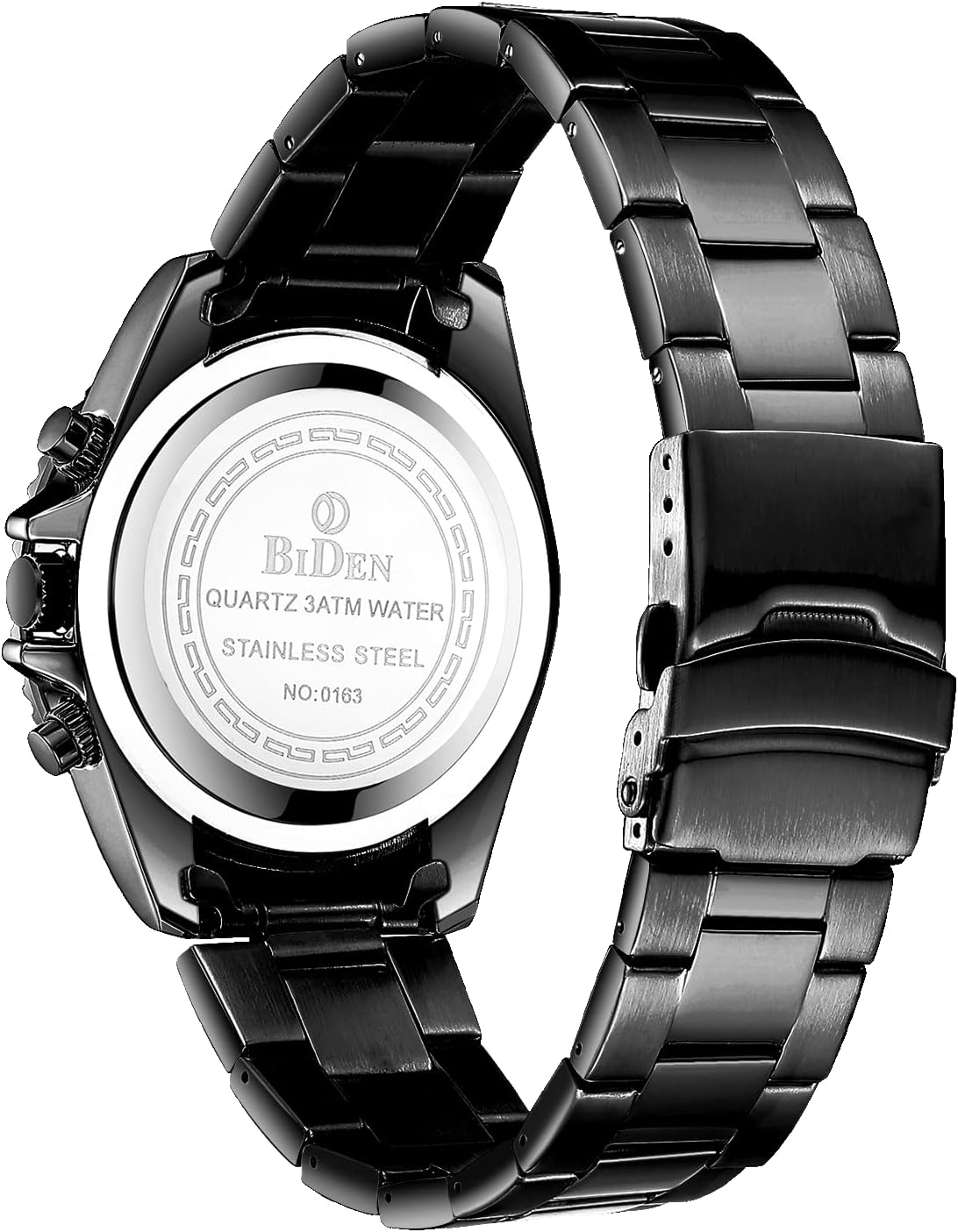 Herenhorloge, chronograaf, roestvrij staal, waterdicht, designerhorloge, oplichtend, analoog, datum, zakelijk horloge voor heren, Goud Zwart, armband