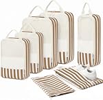 Meowoo 7 Set Compression Packing Cubes Travel Organizer, with Shoe Bag & Drawstring Bag for Carry-on & Backpack, Lightweight Ripstop Mesh, Travel Essentials for Kids, Girls & Travel Lovers
