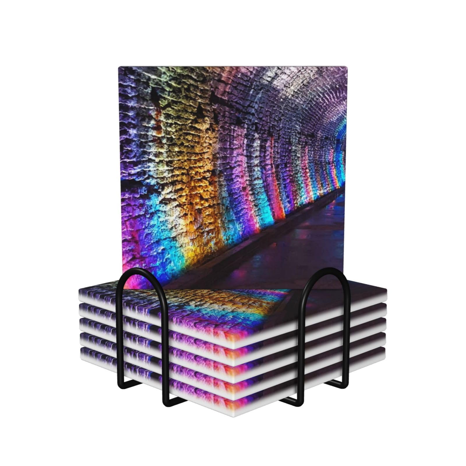 Dessous de verre holographiques absorbants avec support pour protéger vos meubles