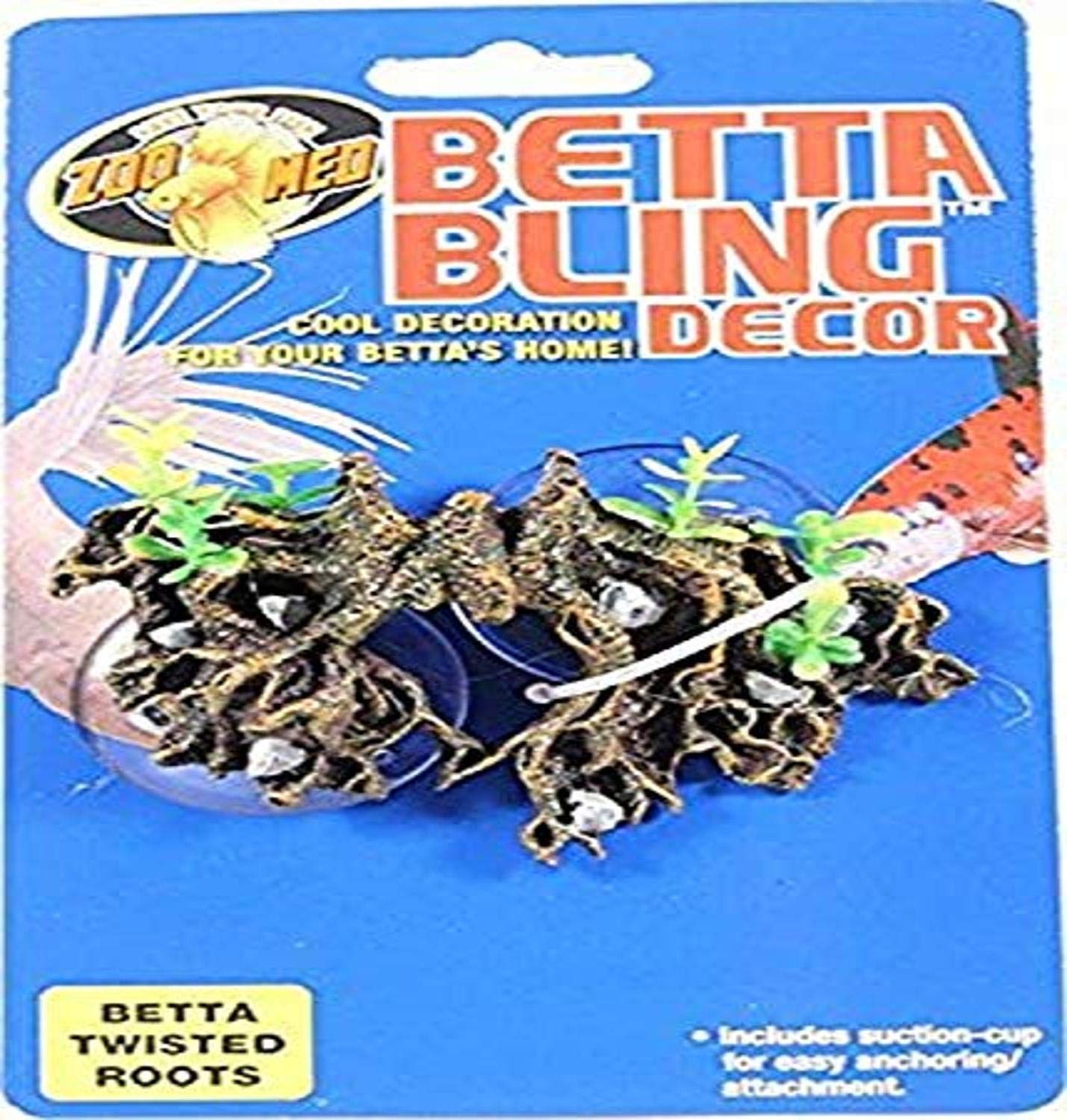 Betta Bling Twisted Roots Zoo Med racine avec ventouse de repos