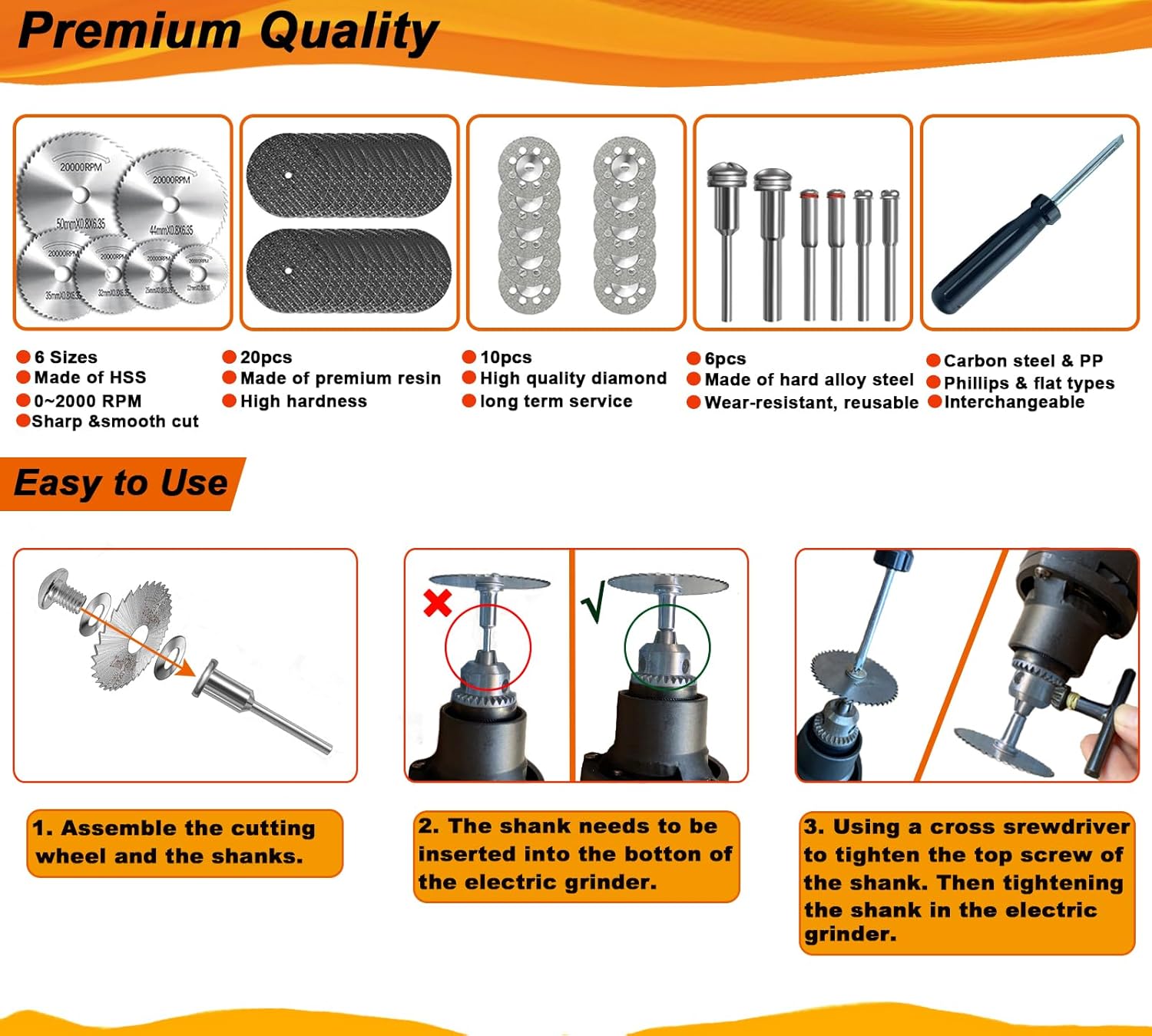 Tungsten Carbide Burr Set 1/8" Shank，Die Grinder Bits with Sanding Drums and Cutting Wheel Set, 195Pcs Pratical Sanding Bits Kit for Metal, Wood, Plastic, Glass