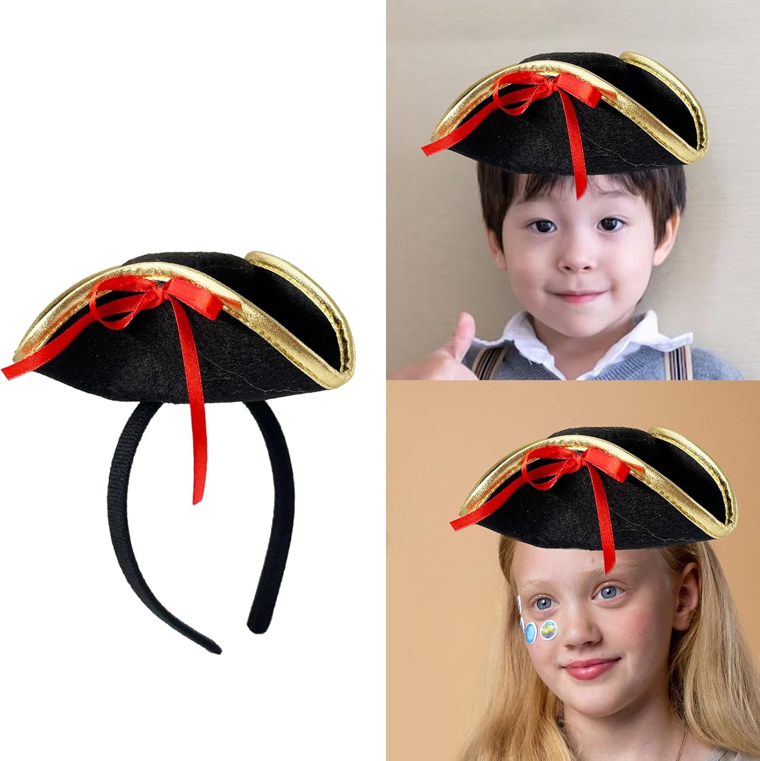 [FUZYXIH] Halloween Party Pirate Pretend Headband Pirate Hair Hoop Stage Prop Hairband for Kids Dress Up Zella