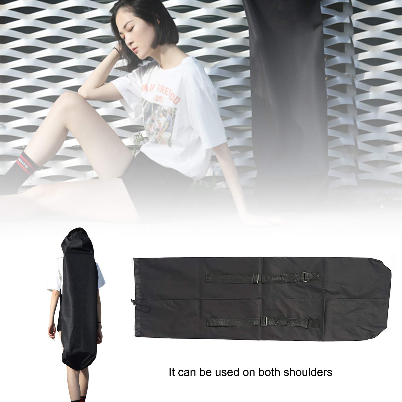 Borsa Per Longboard Da 46 Pollici - Impermeabile, In Nylon, Con Tracolla Regolabile | Per Skateboard E Trasporto Sicuro - Foto 2