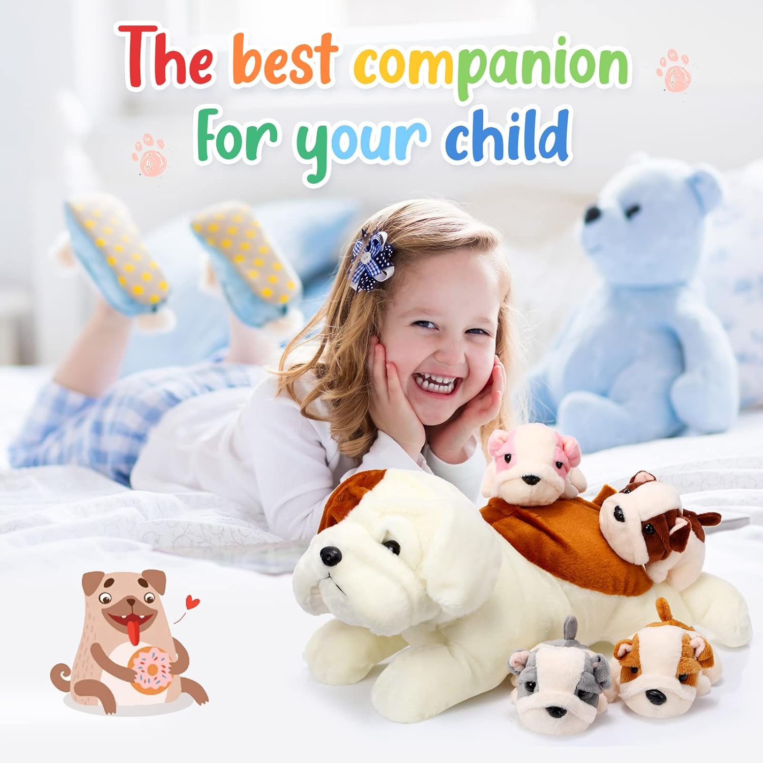 Skylety 5 Pcs Dog Stuffed Animal Puppy Stuffed with Babies Inside 1 Big Mommy with 4 Mini Baby Cute Soft Toy for Children Birthday Party Adopt a Puppy Favor(Funny) - Image 6