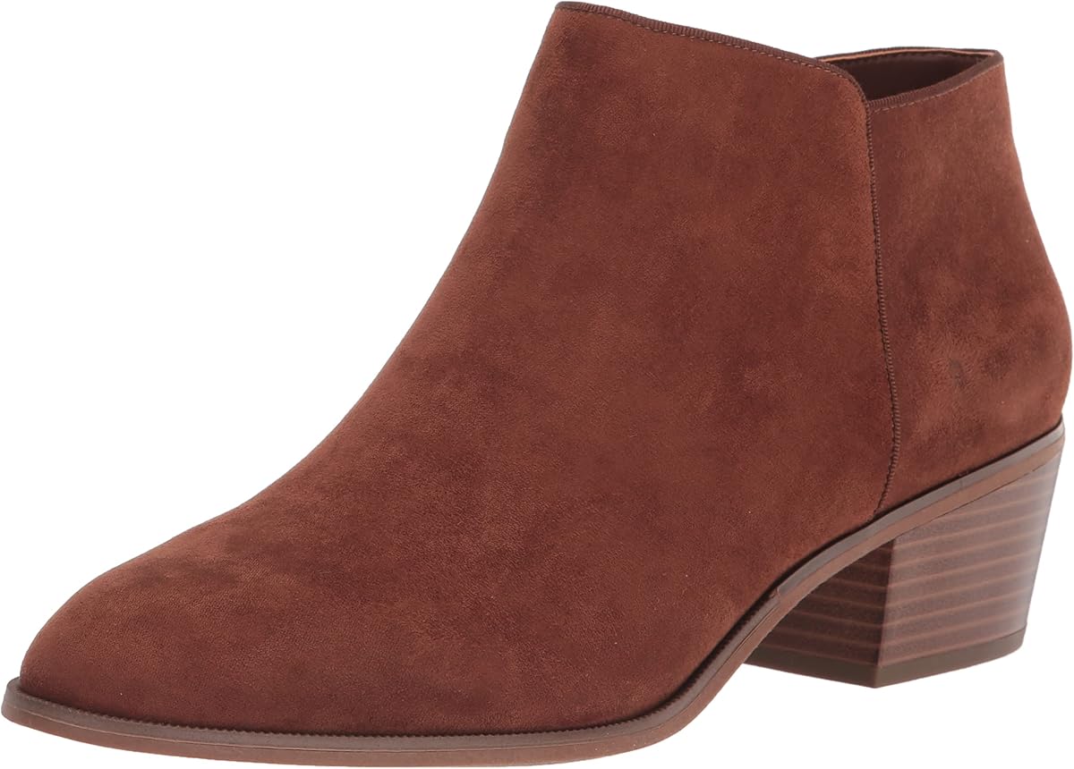 Amazon Essentials Botines de tacón bajo para mujer con cremallera lateral, tacón de bloque apilado