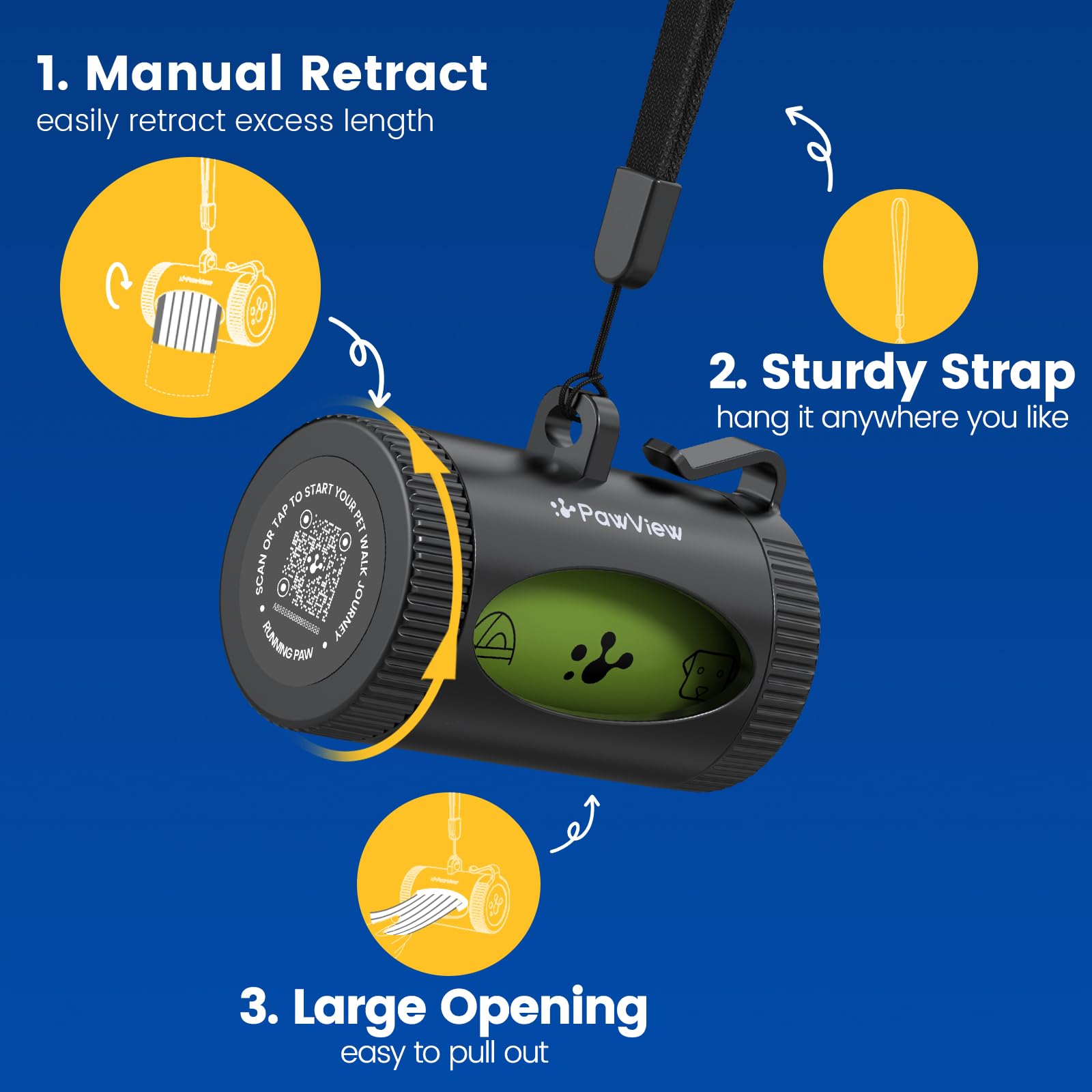 Smart Dog Poop Bag Holder with Built-In Hands-Free Hook for filled poop Bags Waterproof and Lightweight Dispenser - Image 3