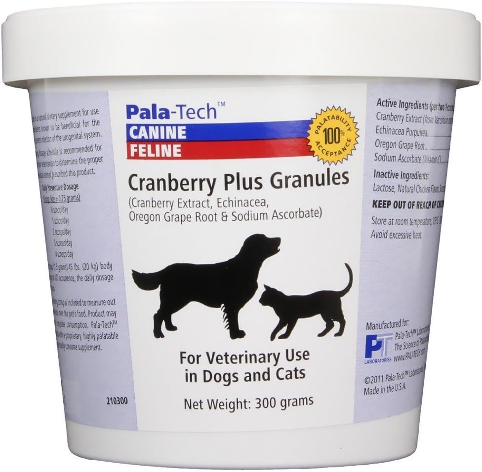 PalaTech Cranberry Plus Granules for Dogs - Supports Cat & Dog UTI Treatment - Helps Cat Urinary Tract Infection Treatment - Natural Cranberry Supplement for Dogs - 300g