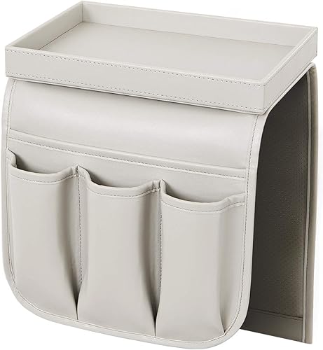 Miniatura 8 de Organizador de sofá con bandeja de madera desmontable para colchones reclinables, reposabrazos de silla con 4 ranuras, 1 bolsillo grande y 3 Negro