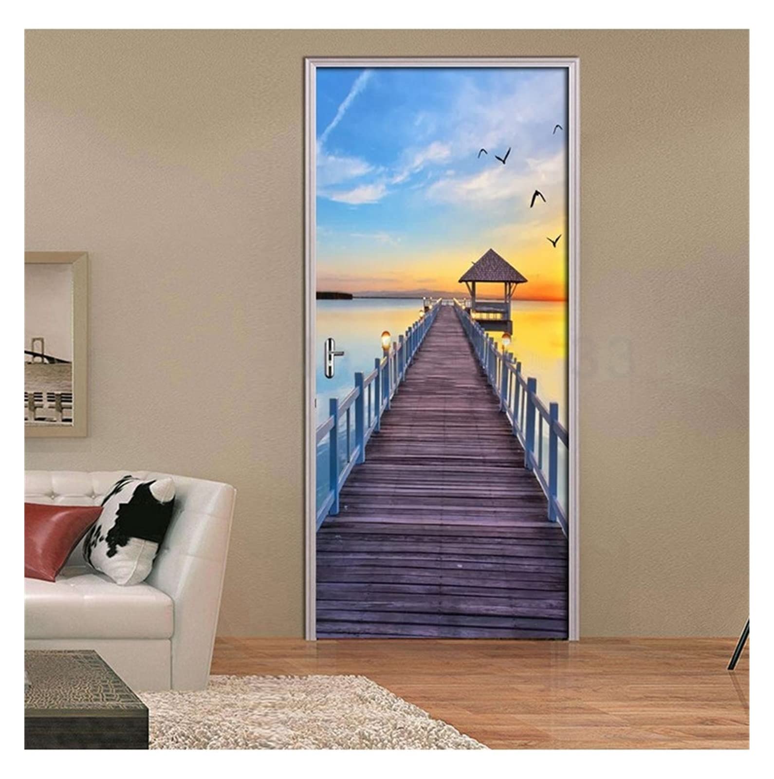 Papier peint de porte beau pont marin pour sublimer la chambre