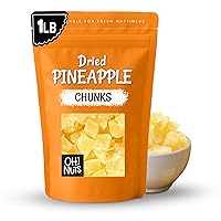 Vista 1 de Oh! Nuts Trozos de piña seca - Piña seca - Fruta seca de piña - 1 libra - Fruta deshidratada con menos azúcar añadido