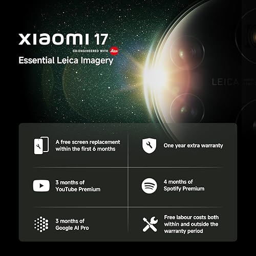 XIAOMI 17, Smartphone 12+512 GB, Leica Summilux Optical Lens, 6330mAh (typ) Battery, HyperAI, Ice Blue, Manufacturer warranty 2 years + 1 year extra, Charger Not Included - 2