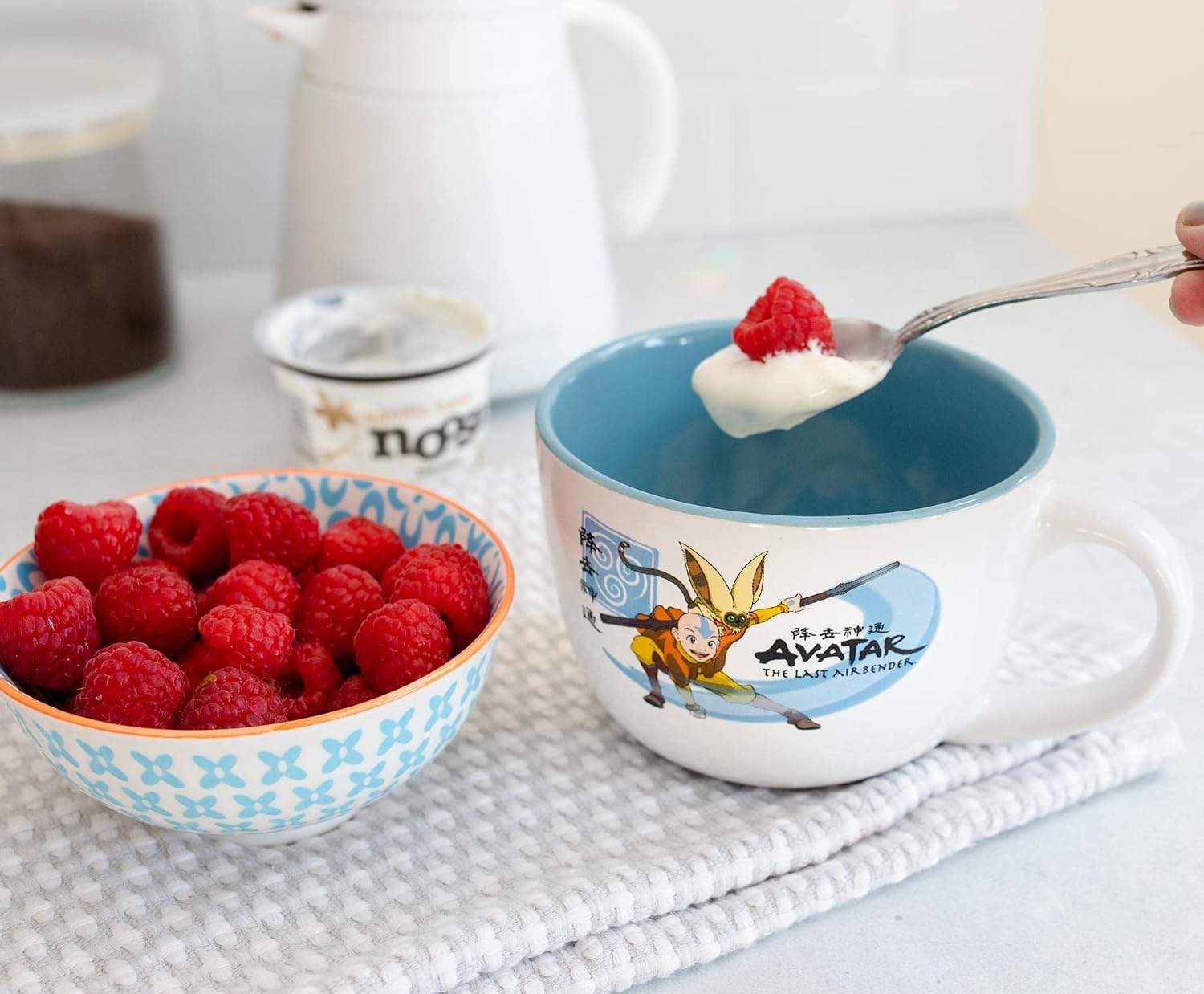 Silver Buffalo Avatar: The Last Airbender Aang and Momo Ceramic Soup Mug | Large Coffee Mugs and Cups, Home & Kitchen Essentials | Anime Manga Gifts And Collectibles | Holds 24 Ounces