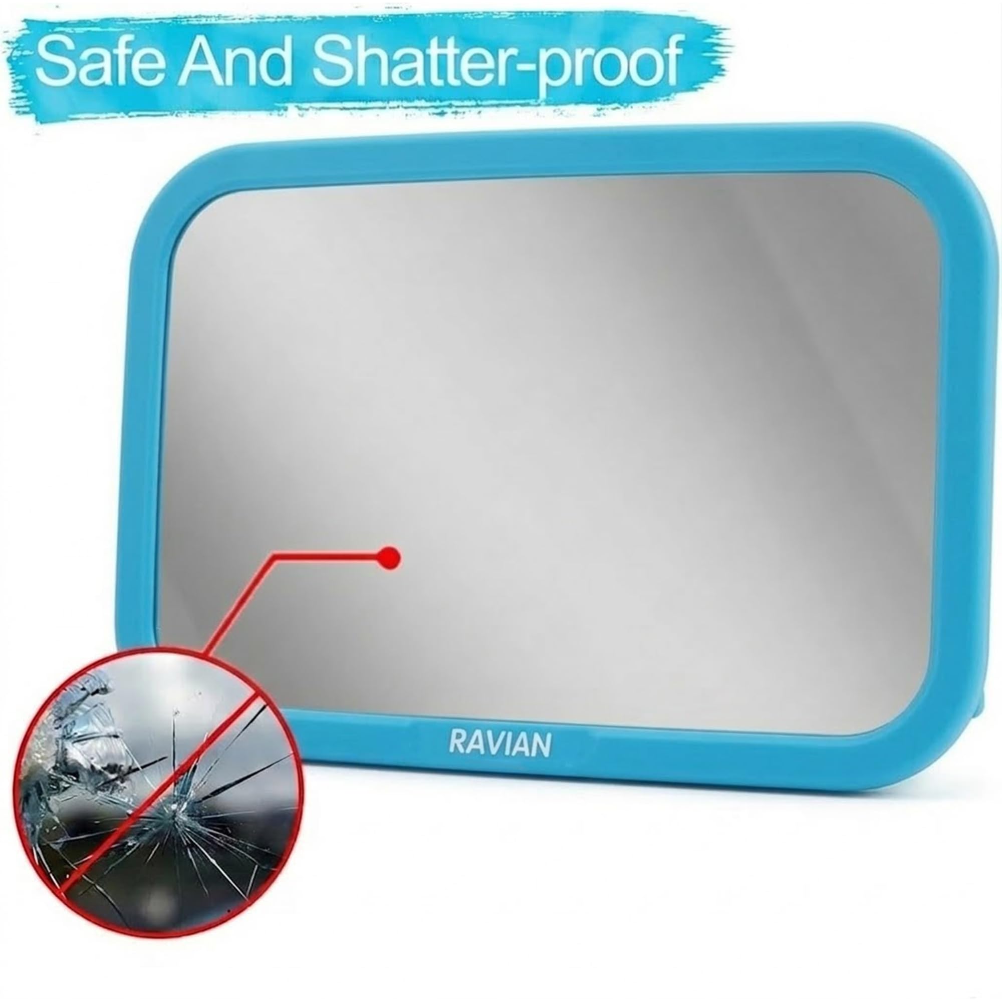 Espejo para Bebé para Asiento Trasero del Coche, Esenciales Más Seguros para Recién Nacidos con Vista Trasera, Irrompible, Ajustable para Ver Asientos Orientados hacia Atrás para Bebés - 3