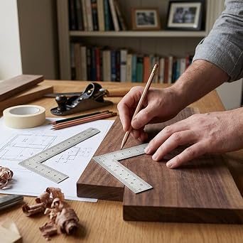 3Pcs Framing Square, Right Angle Ruler,Ruler for Construction, Straight Edge with Measurement Scales,Silvery