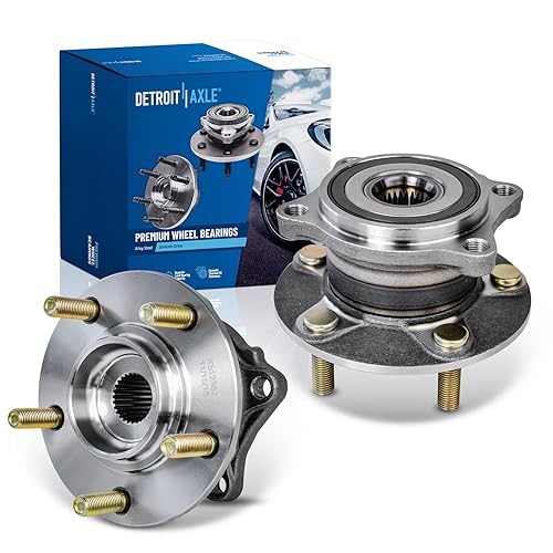 Miniatura 36 de Detroit Axle - Conjunto de 2 bujes de rodamiento de rueda delantera para Infiniti I30 I35 Nissan Altima Maxima X-Trail [5 Tapones]