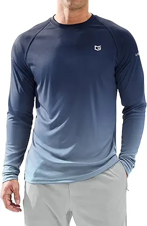 Men's Sun Protection Long Sleeve Shirts UPF 50+ Rash Guard for Men SPF UV Fishing Hiking Running Workout Athletic Shirt