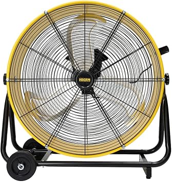 HiCFM 8800 CFM 24 inch BLDC Drive Drum Fan with High Efficiency EC Motor, Variable Speed Control, Friendly Noise Operation for Air Circulation, UL Listed