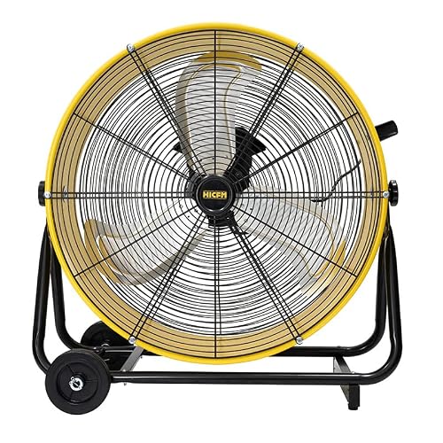 HiCFM 8800 CFM 24 inch BLDC Drive Drum Fan with High Efficiency EC Motor, Variable Speed Control, Friendly Noise Operation for Air Circulation, UL Listed