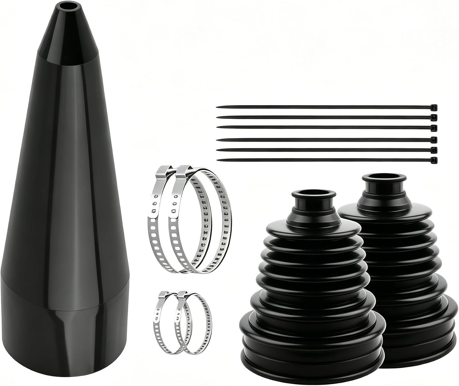 CV Axle Boot Repair Kit Silicone,All-in-One CV Boot Repair Kit Includes CVs Boots Expander Tool,Clamps,Zip Ties,Professional CVs Boots Kits for Drive Shaft & Chassis Protection