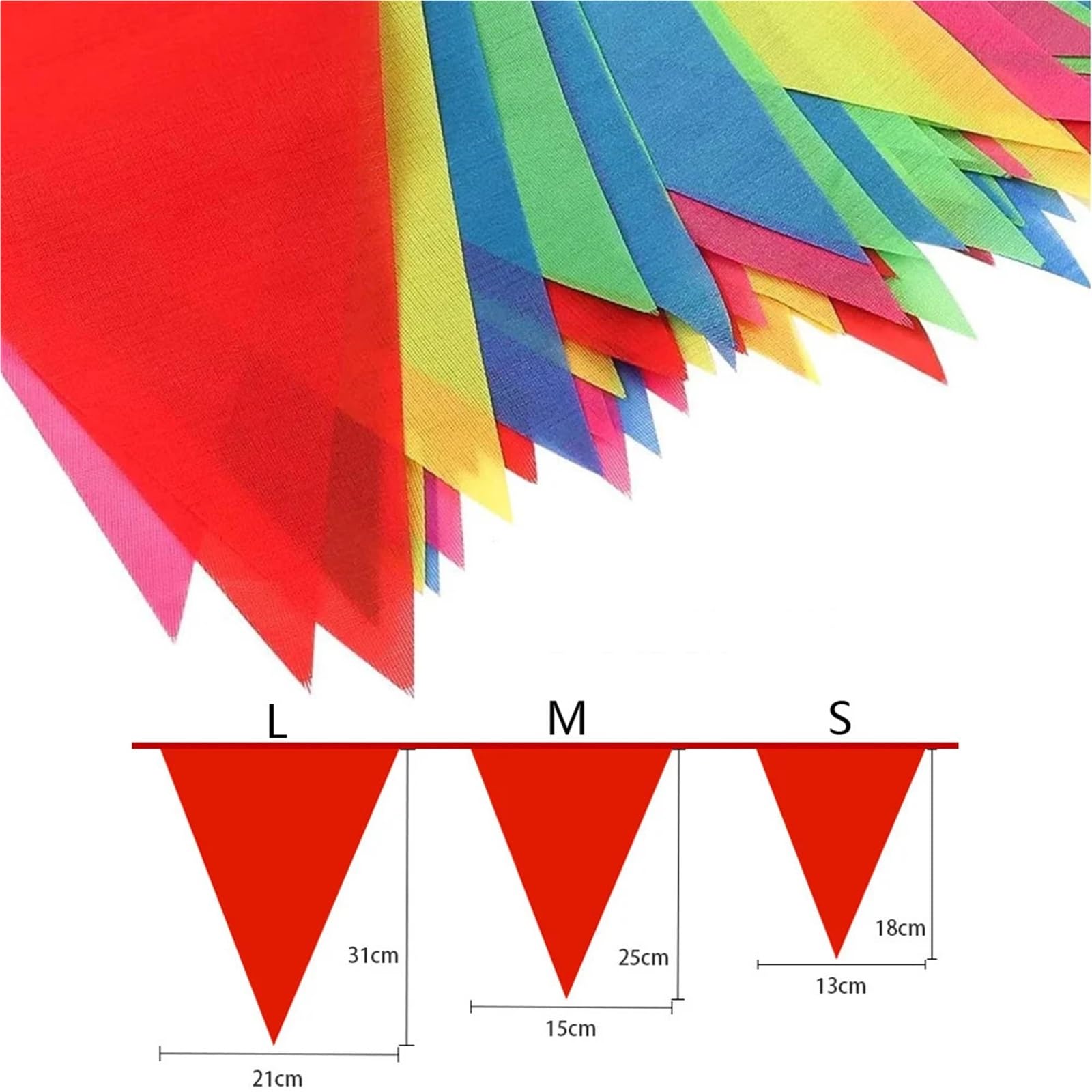 Bunting Triangle Wimpel, Mehrfarbig, Camp-Dekor, Mehrere Größen(240m M)