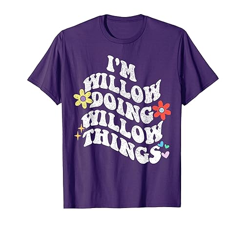 Retro Groovy Im WILLOW Doing WILLOW Things Funny Mother's T-Shirt