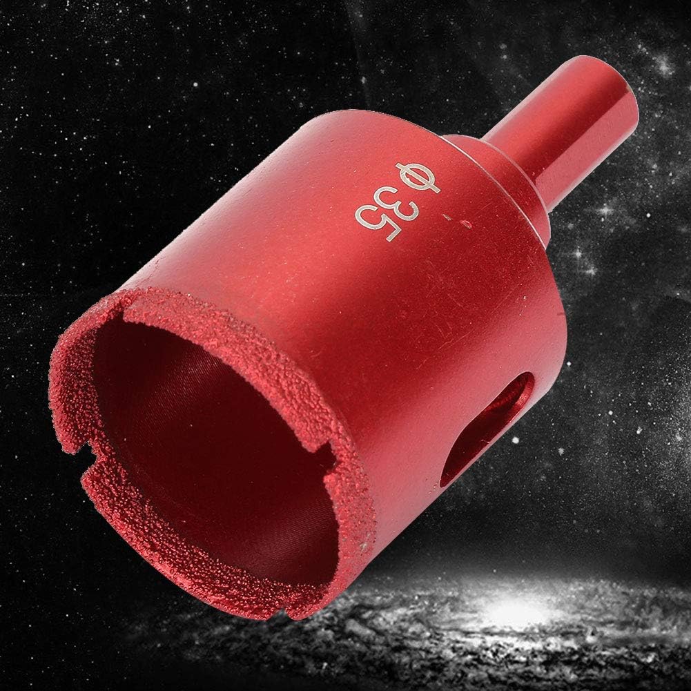 Diamond Hole Saw,Brazed Drill Bit Hole Opener for Drilling Marble Concrete, Tile, Glass(35mm), Red - Image 4